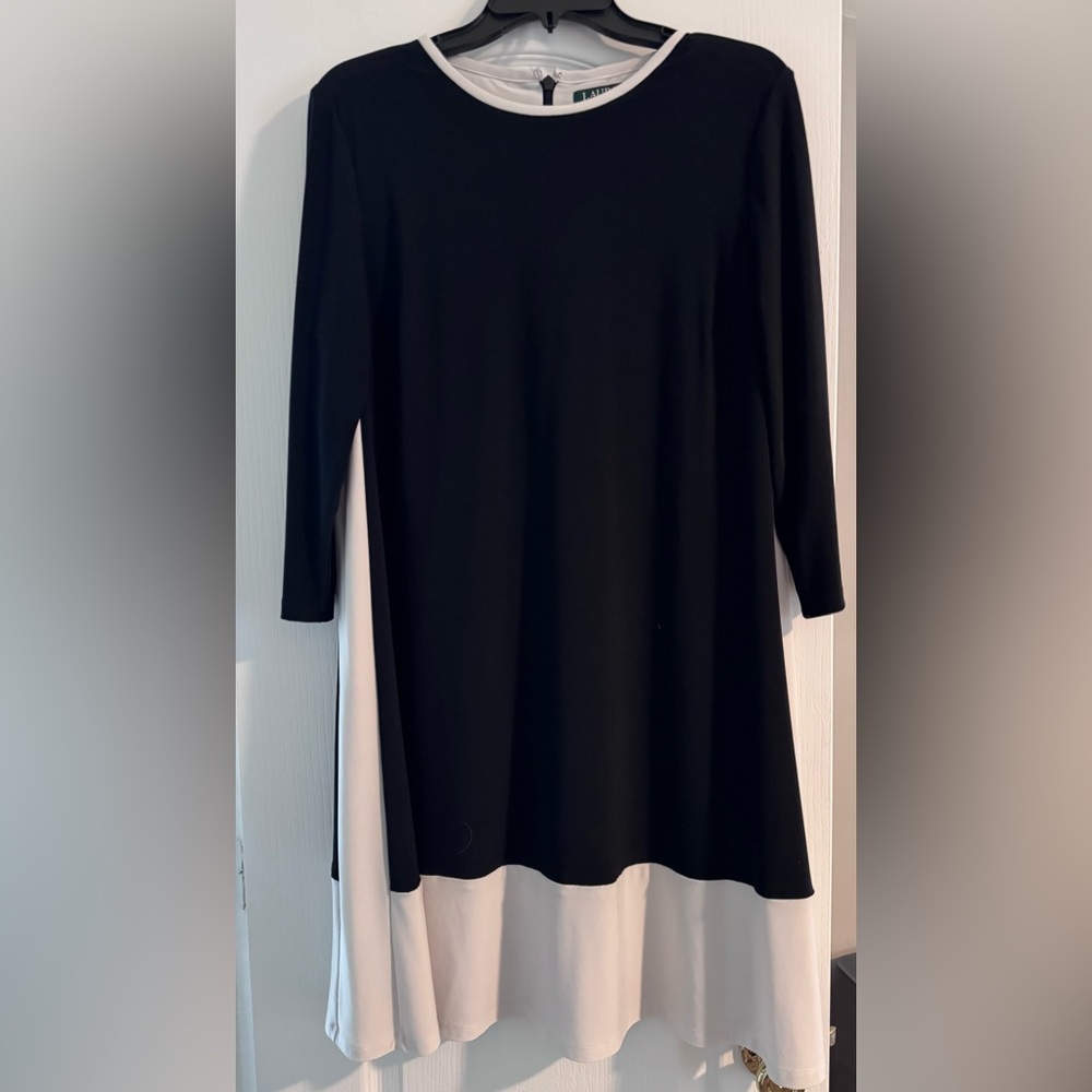 Ralph Lauren Black and White-ish Long Sleeve Dress